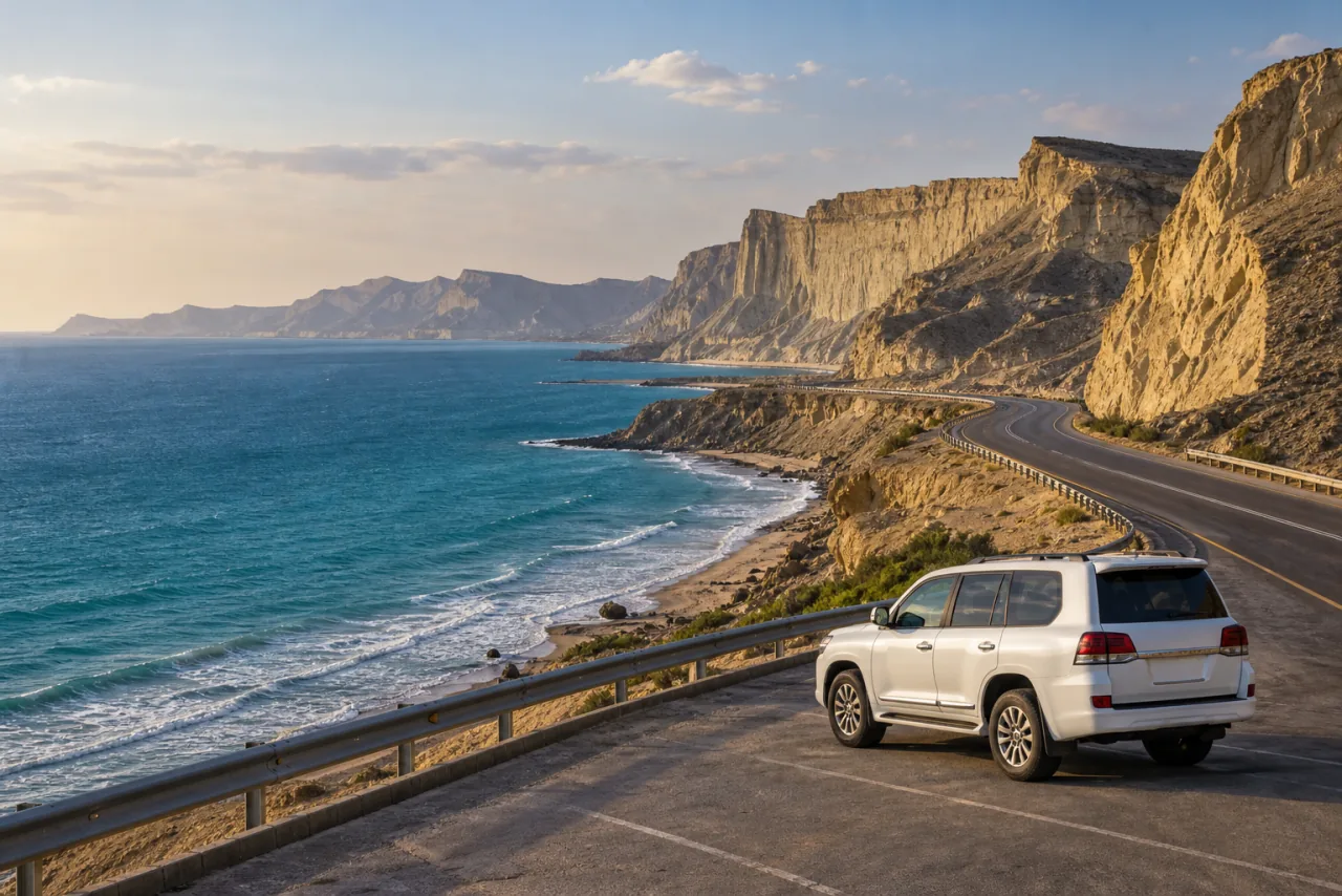 Travel scene inspired by The Makran coast