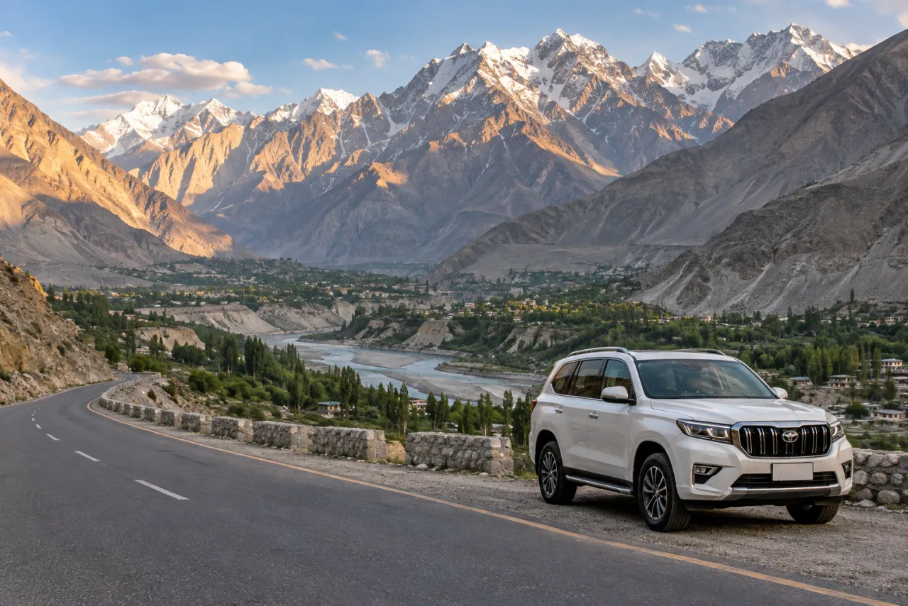 Travel scene inspired by Hunza, Gilgit-Baltistan