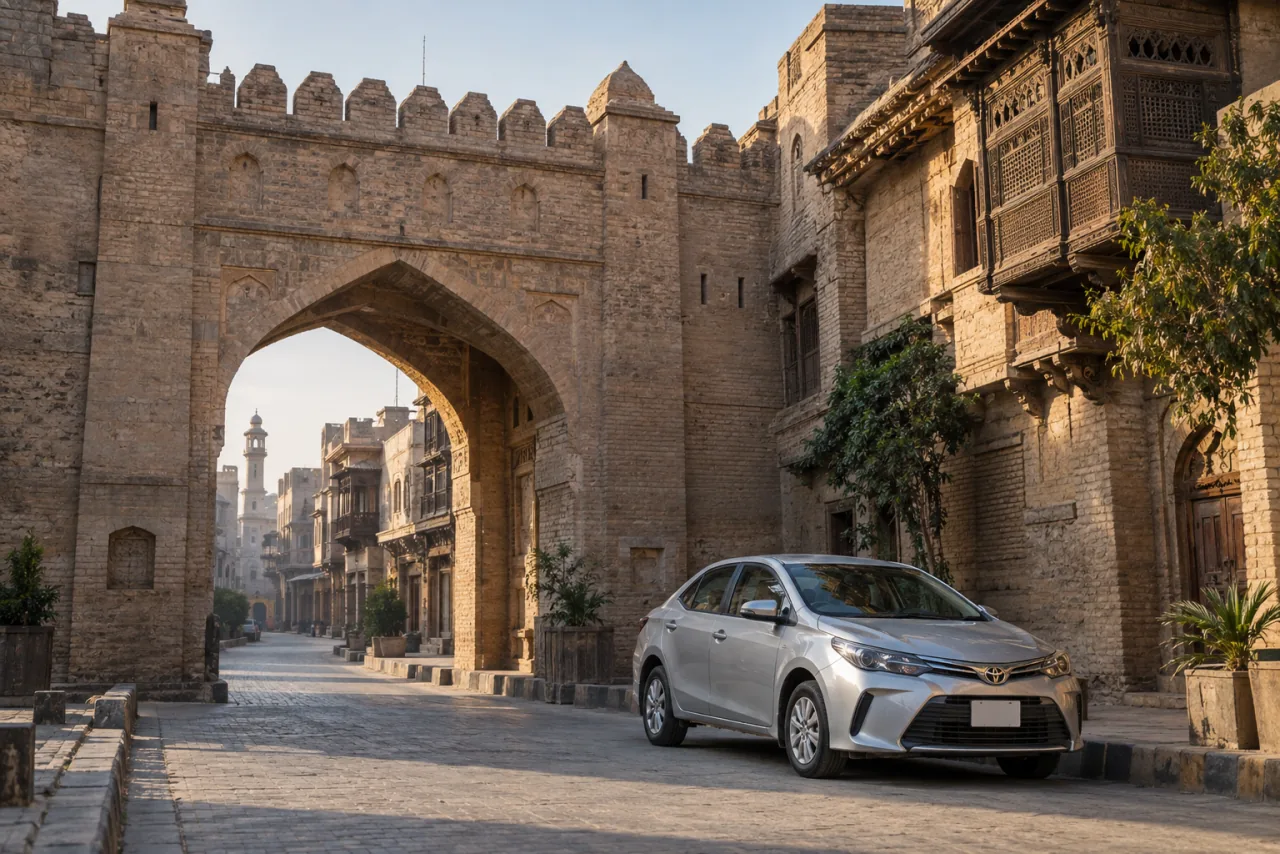 Travel scene inspired by Peshawar, Khyber Pakhtunkhwa