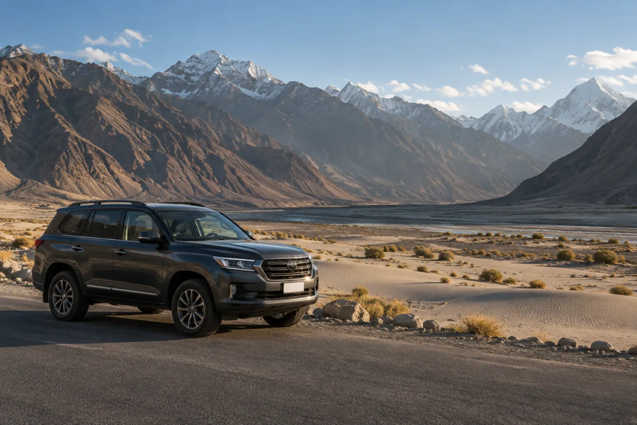 Travel scene inspired by Skardu, Gilgit-Baltistan